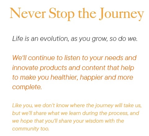 Our Mission Page Never Stop Text