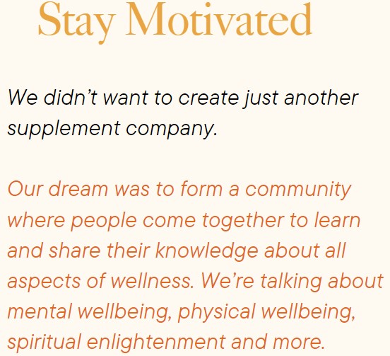 Our Mission Page Stay Motivated Text