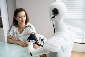 Health professional reviewing AI-powered personalized nutrition data