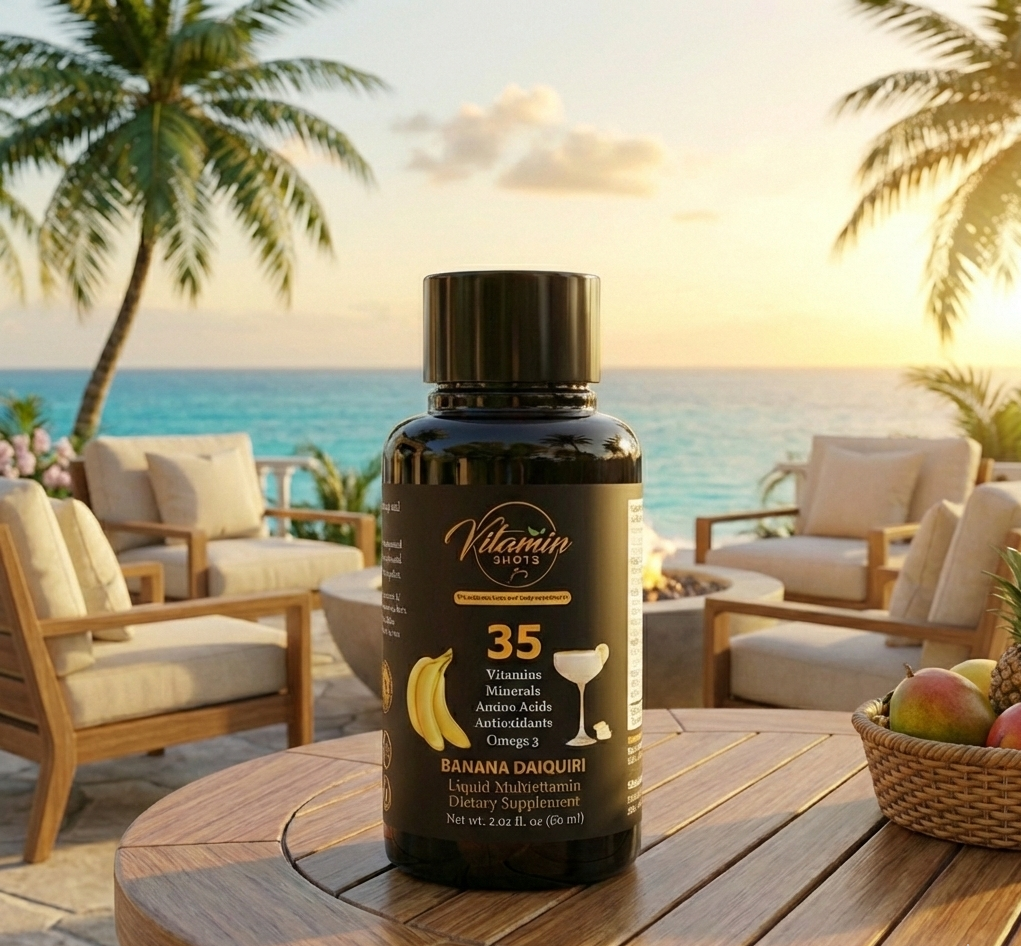 Vitamin Shots Bottle Banana Flavor Patio Ocean