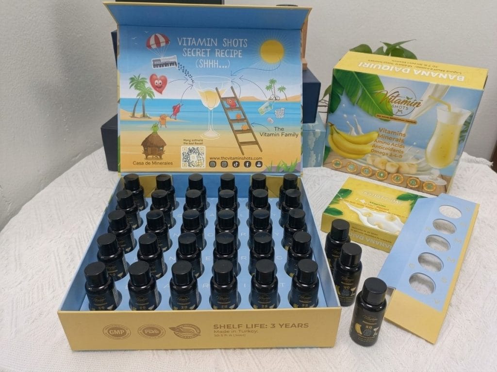 Vitamin Shots Box 30 Pack Filled with Bottles